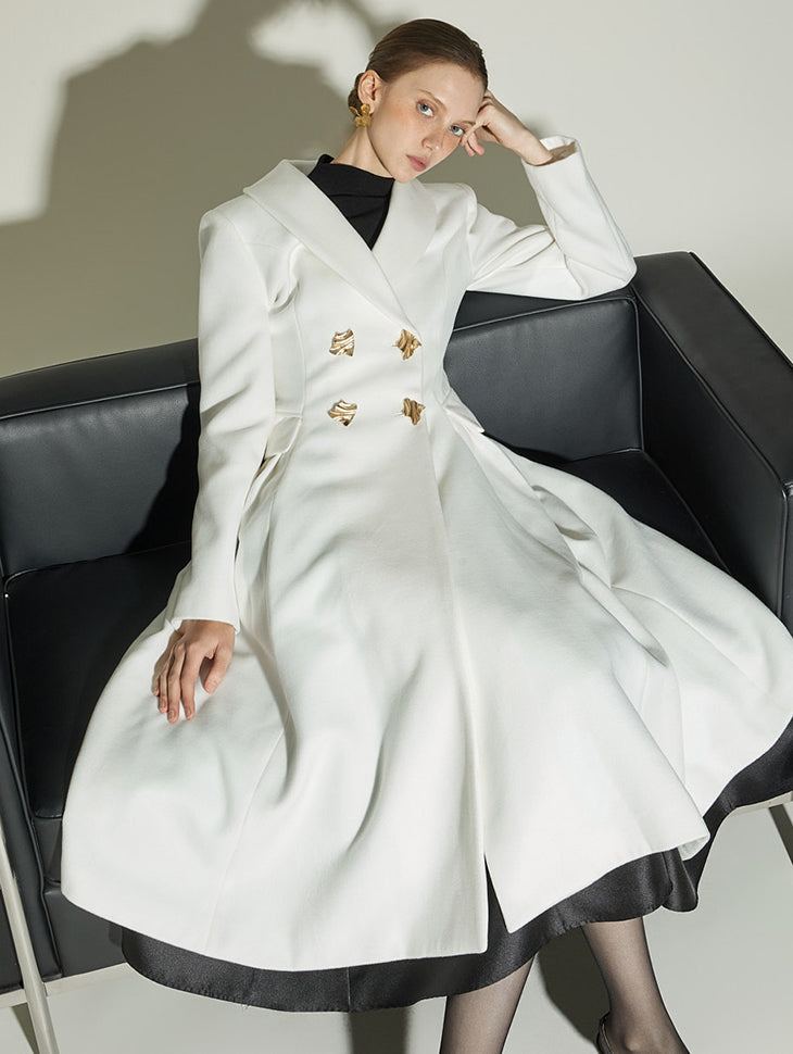 J3009 Collar Flare Coat