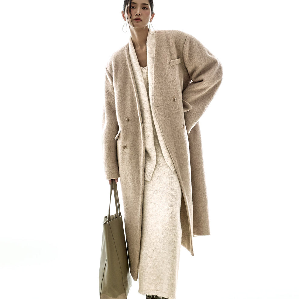 J3038 Collarless Coat with Strap Set