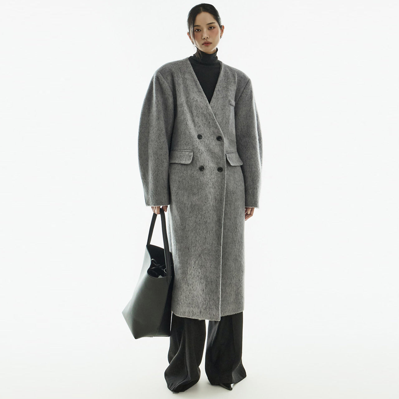 J3038 Collarless Coat with Strap Set