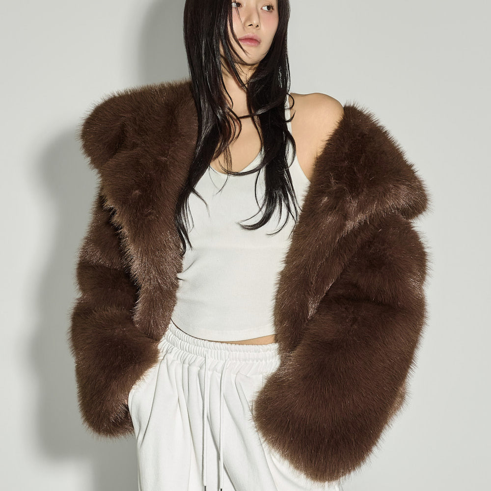 J3048 Big Collar Fur Jacket