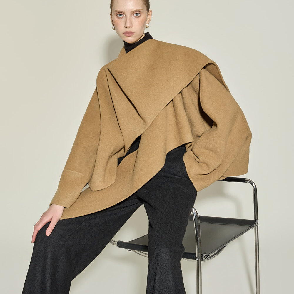 J3075 Handmade Uneven Wool Coat