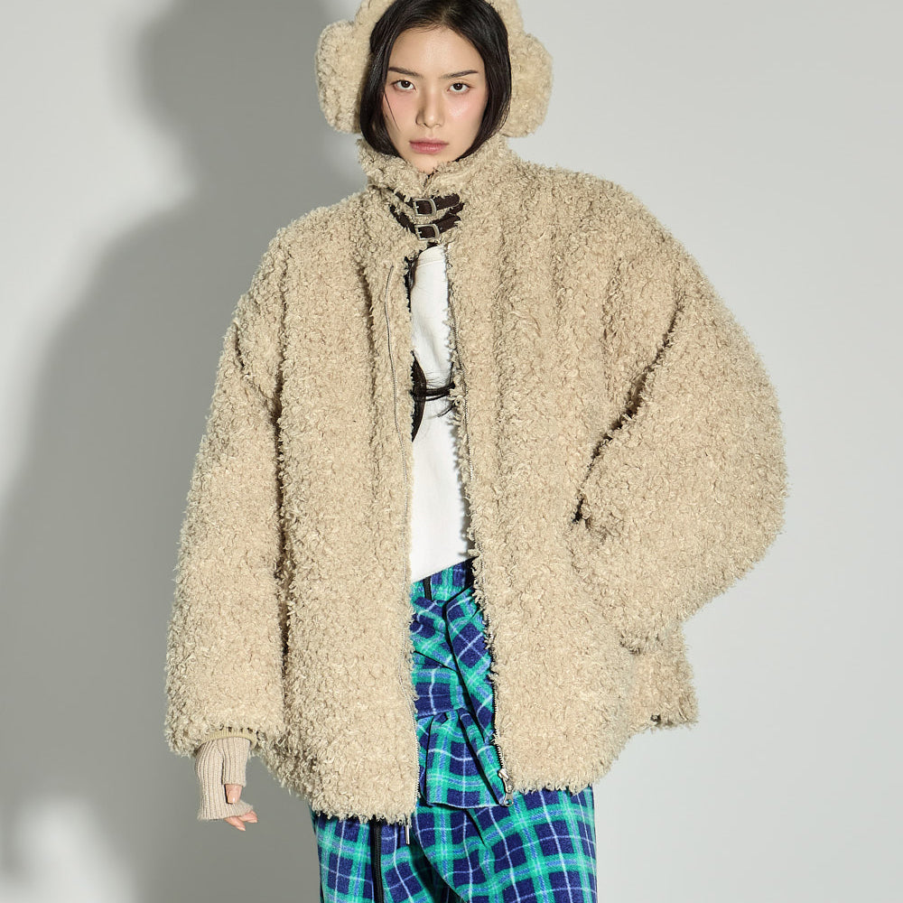 J3078 Buckle Fleece Jacket