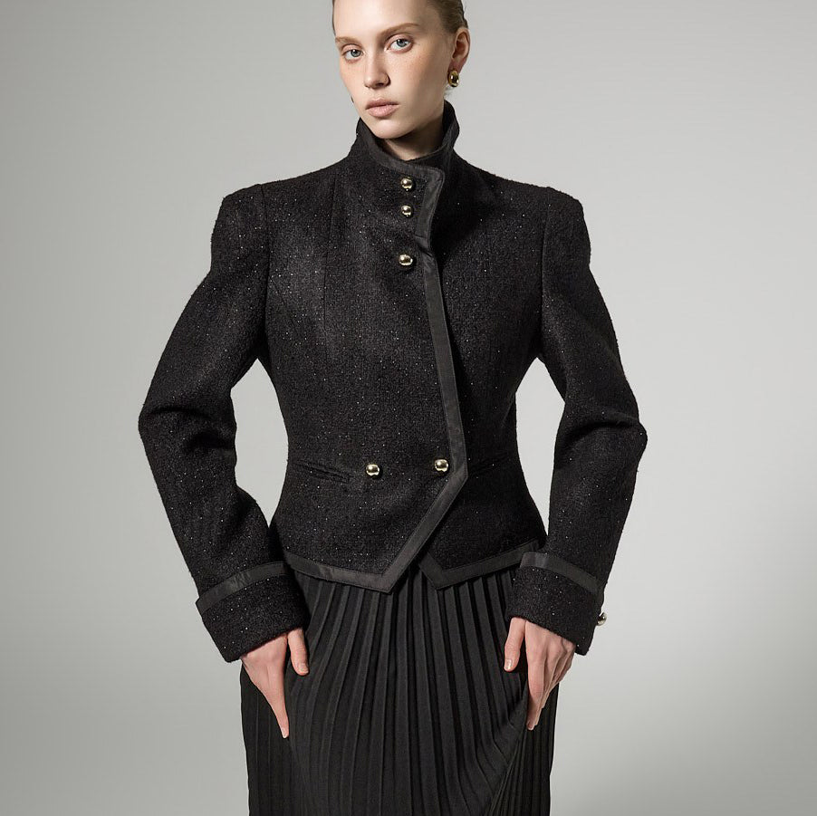 J3119 花呢高领夹克