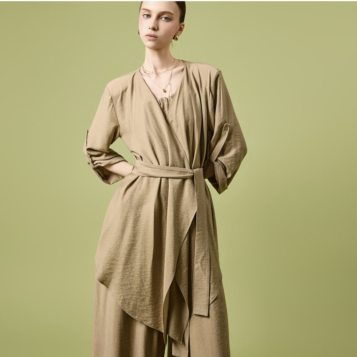 J3211 Soft Roll-up Cardigan