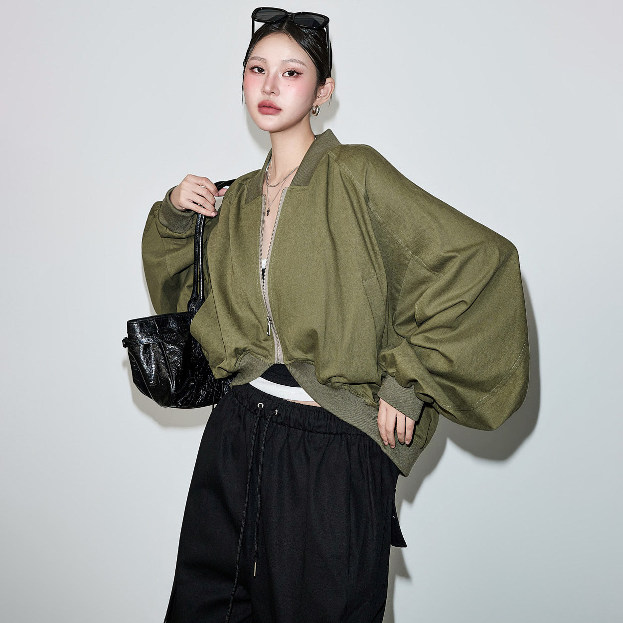 J3255 Shirred Volume Blouson Jumper