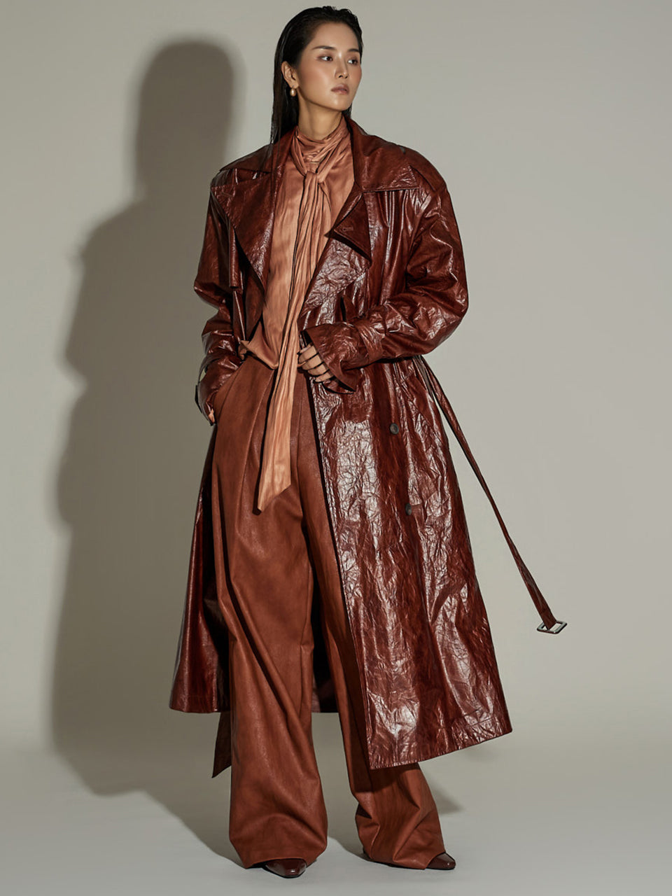 J9292 腰带套装皮革风衣