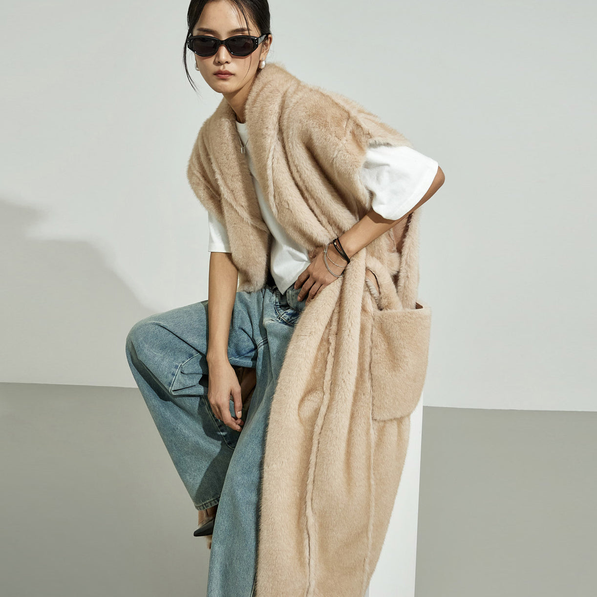 J9348 Fur Vest with Strap