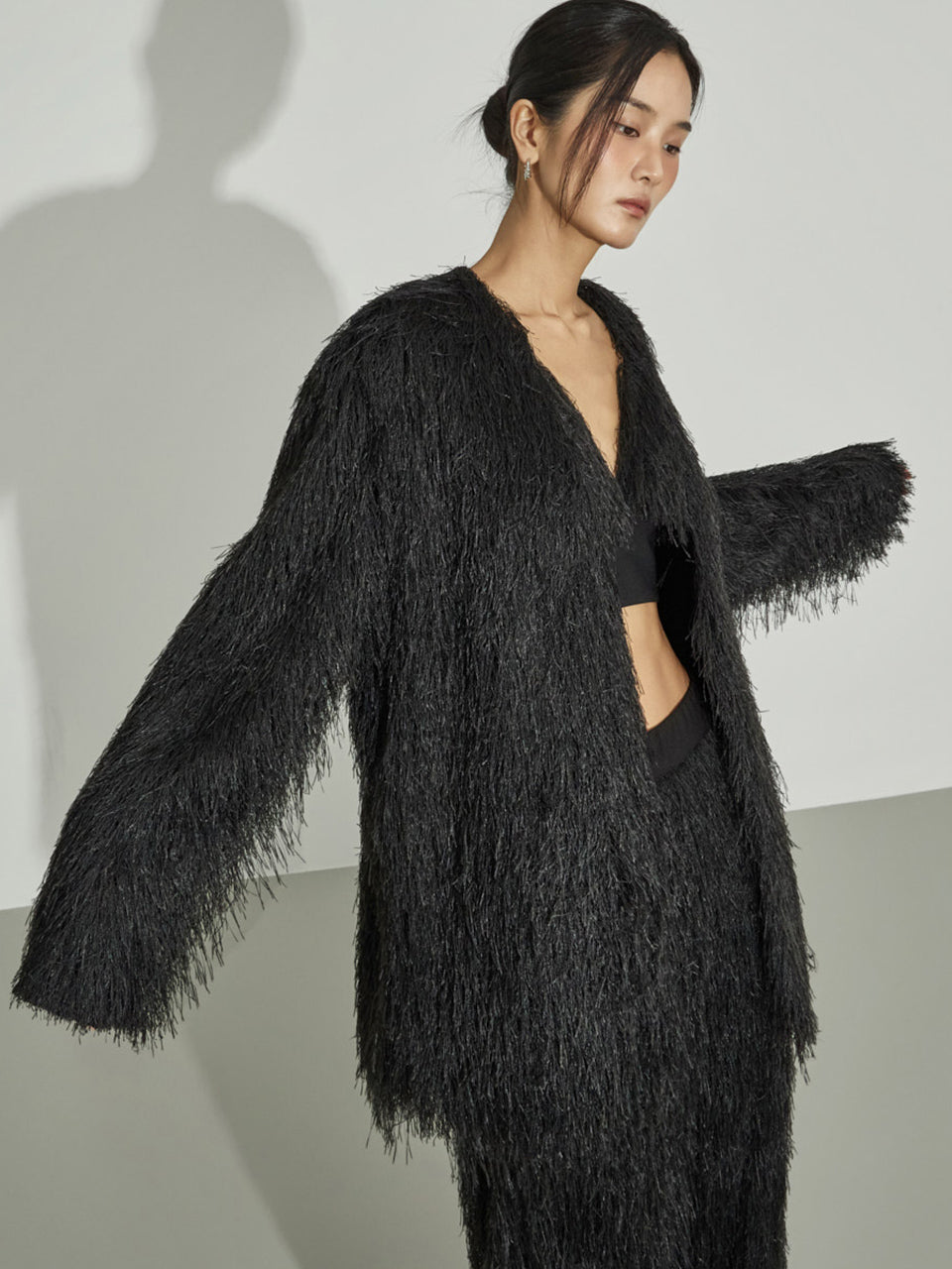 J9359 Fluffy Shaggy Jacket