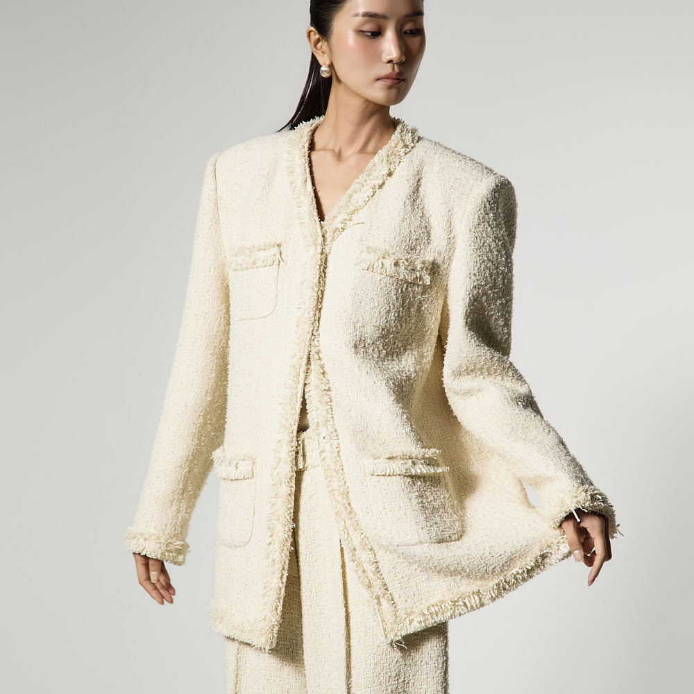 J9365 流苏粗花呢夹克