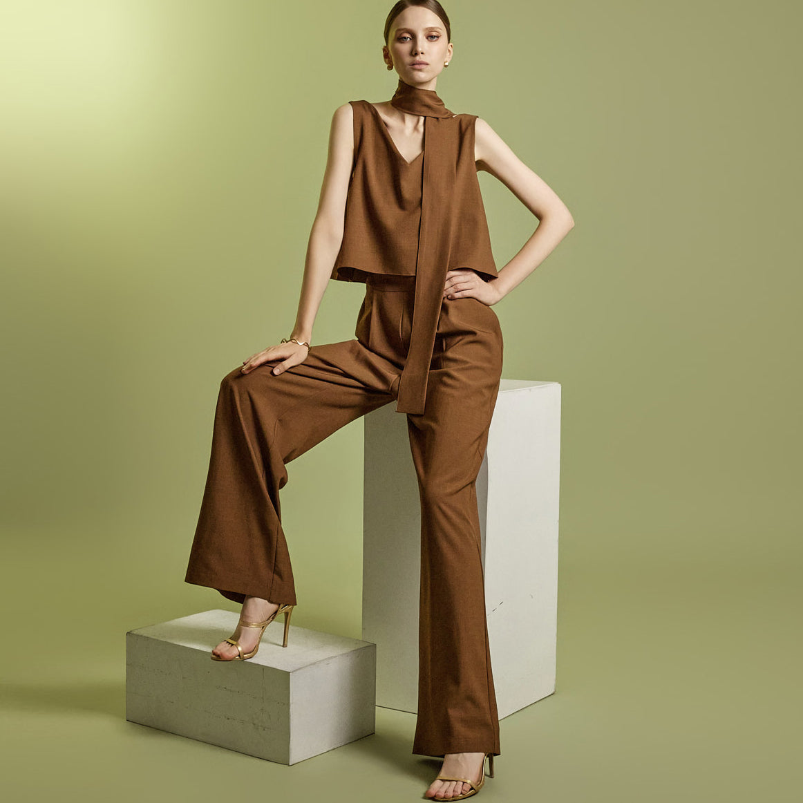 JS059 Jumpsuit with Scarf