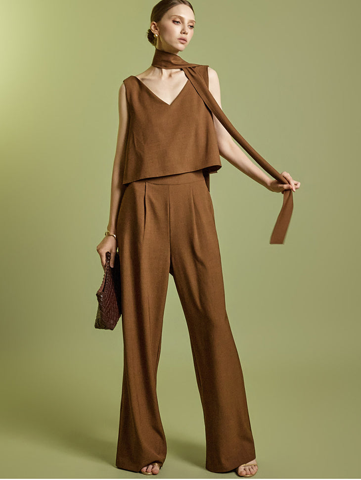 JS059 Jumpsuit with Scarf
