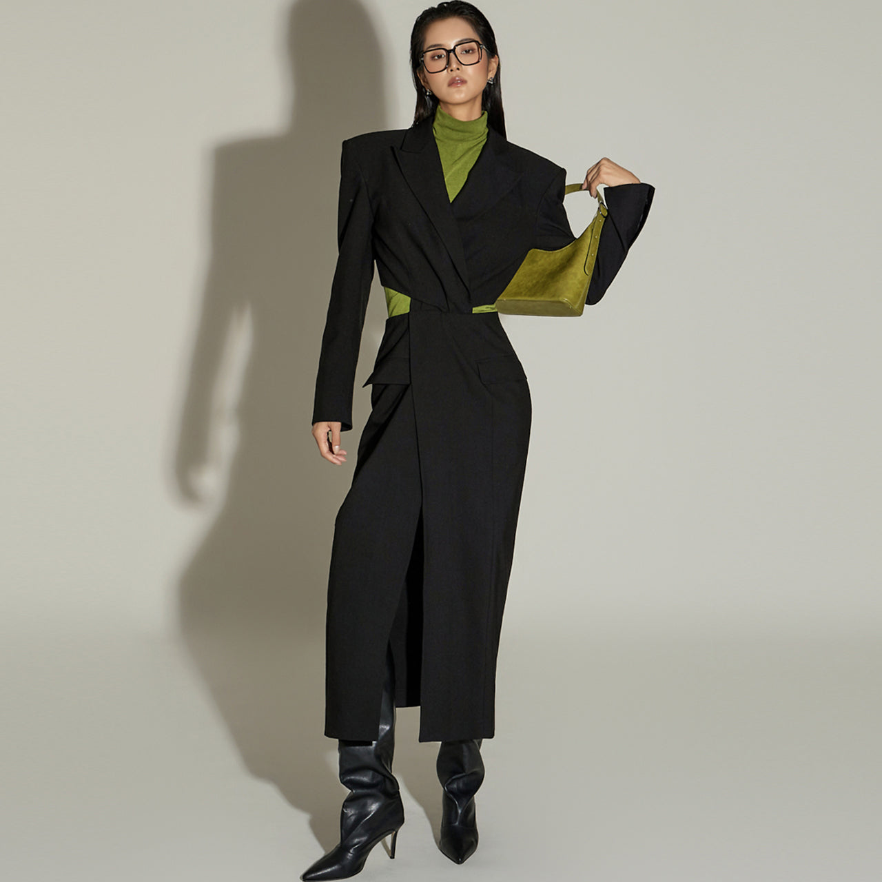 MBDDR005 腰部镂空经编中长连衣裙