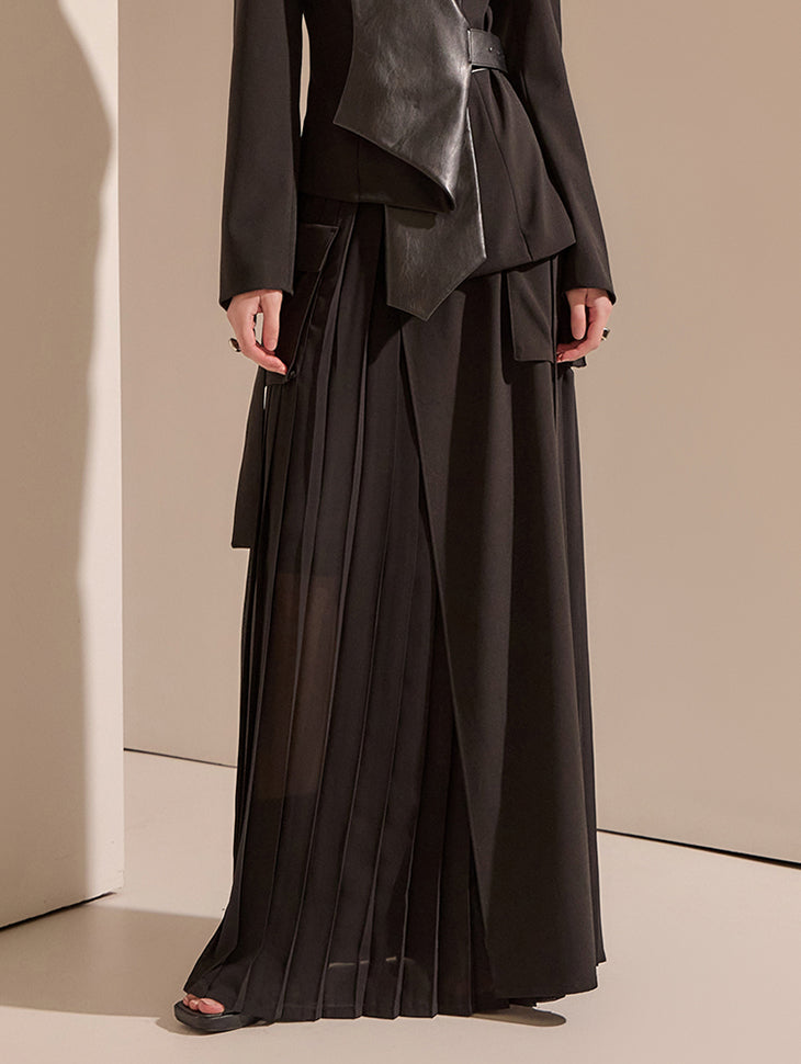 MBDSK002 褶皱配色方案口袋长裙