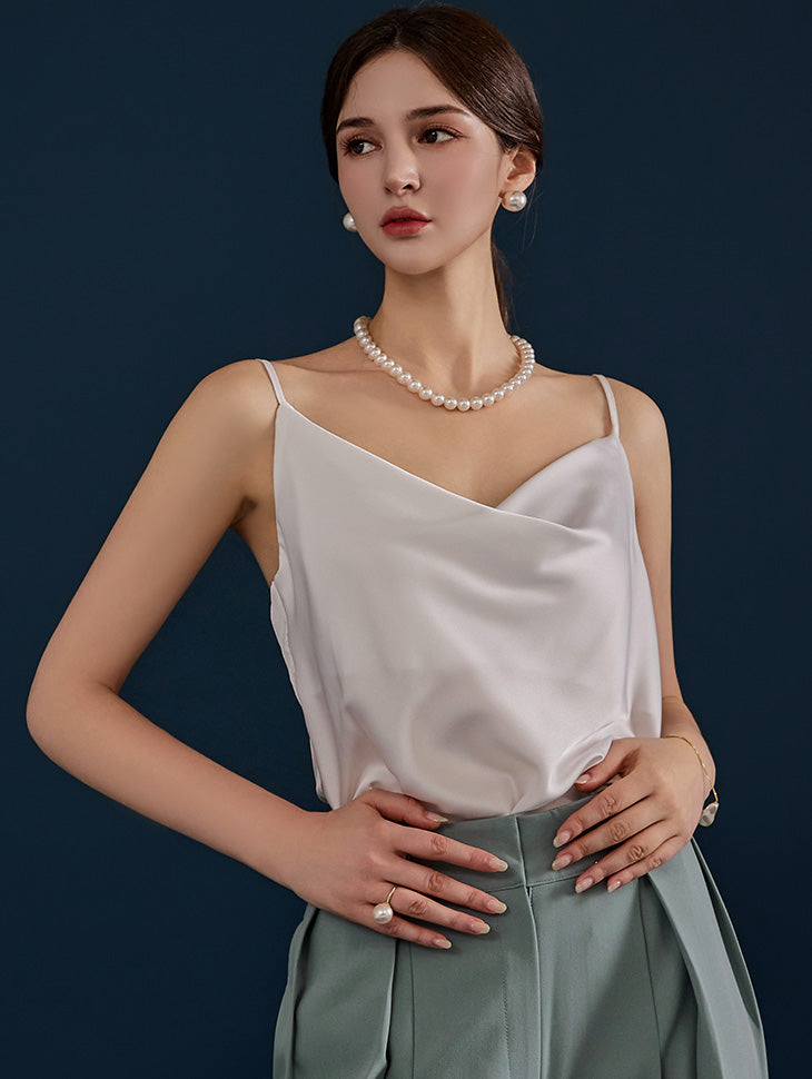 E3047 Satin Cowl Neck Sleeveless