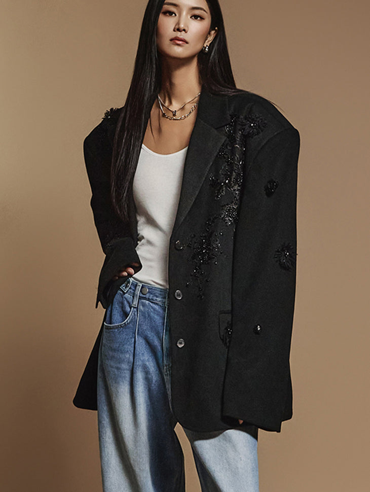 J2399 ビーズトリムジャケット