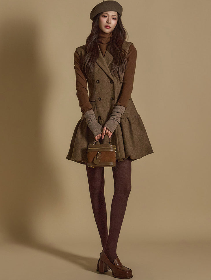 D5169 ヘリンボーンミニドレス