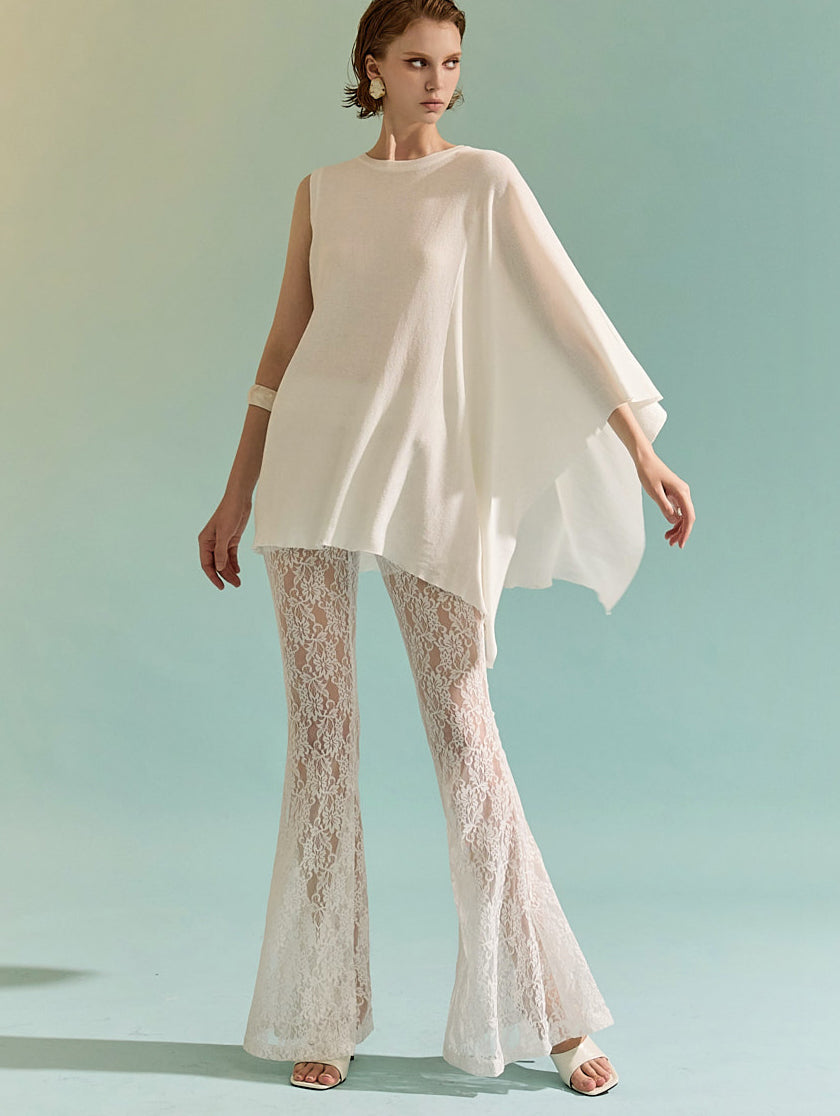 E3079 不对称袖超大针织衫