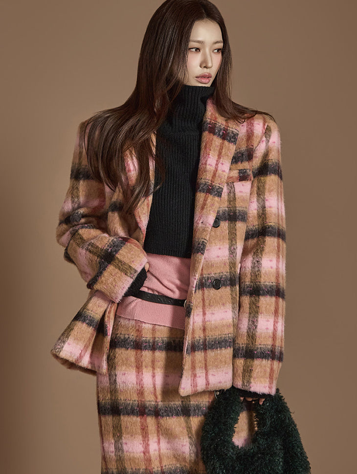 J2476 チェック柄キルティングジャケット