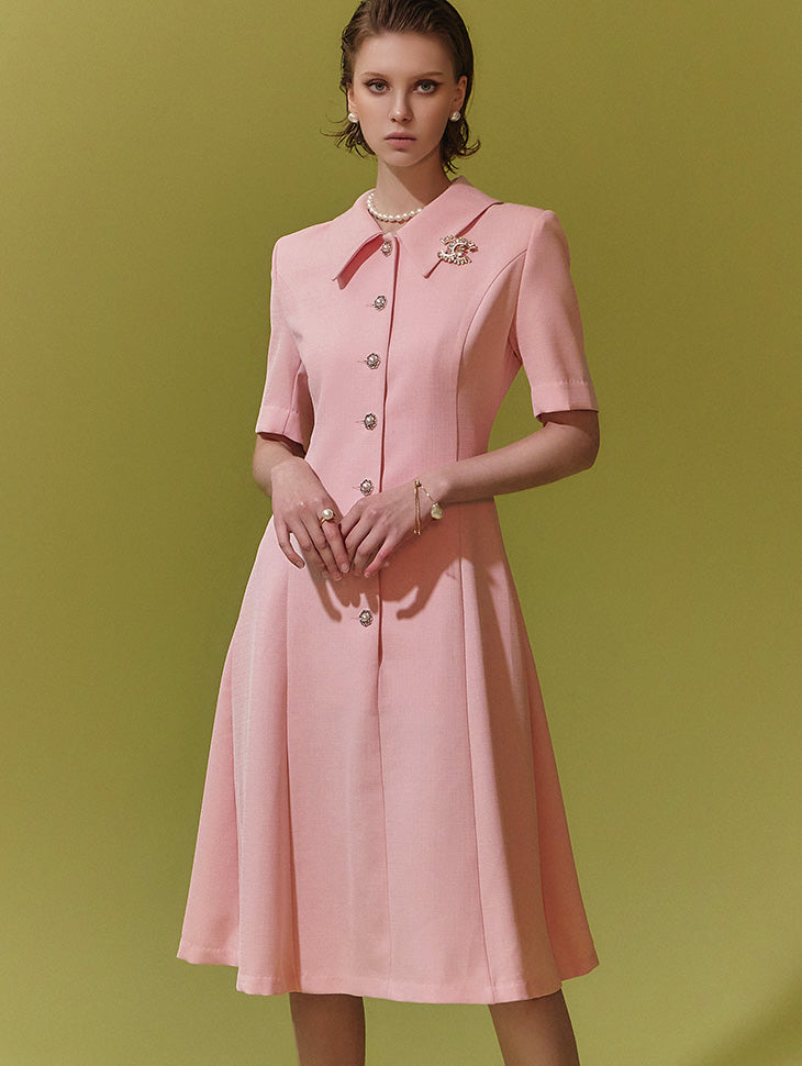 D4702 Aラインミディドレス