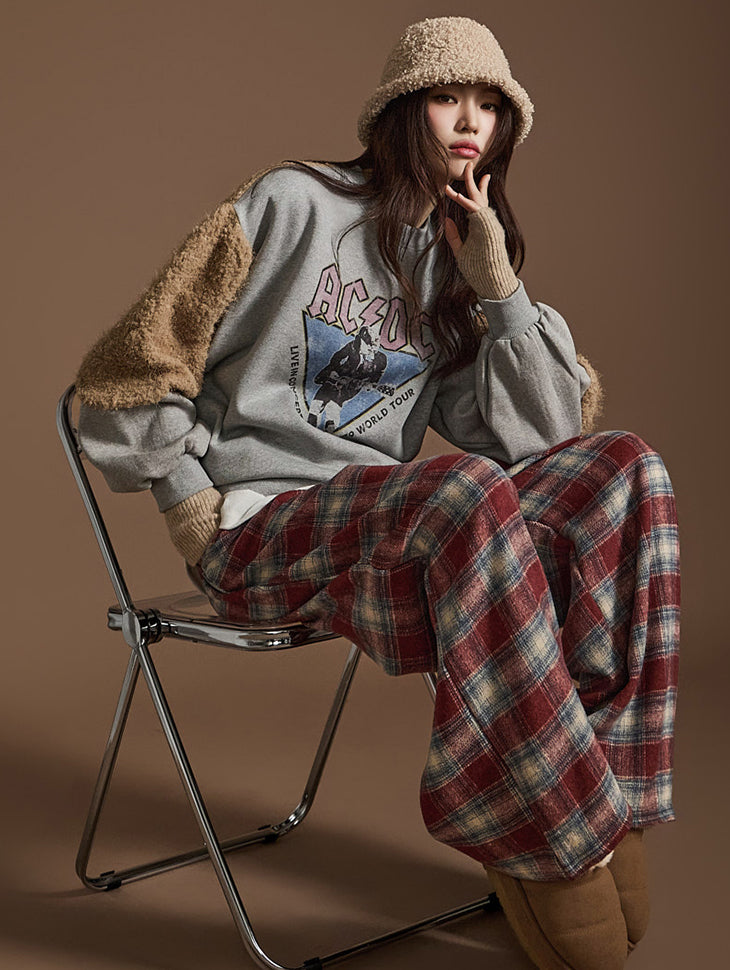 E3648 Fur Printed Sweatshirts