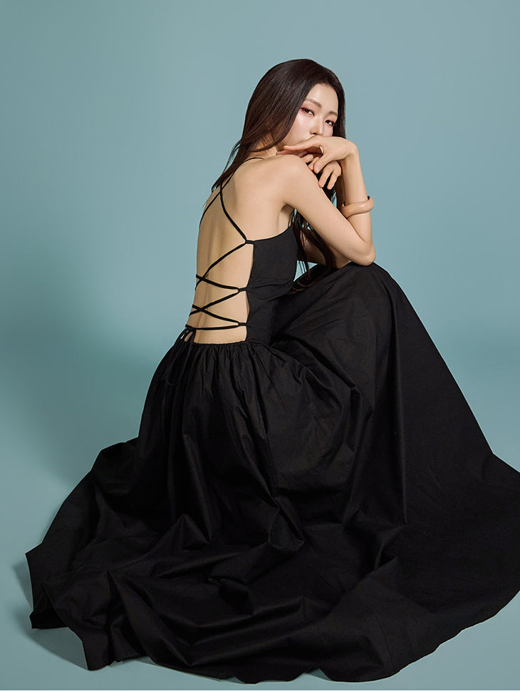 D5048 バックスリットドレス