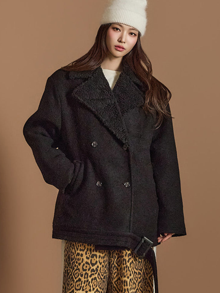 J2557 ベルト付きキルティングコート