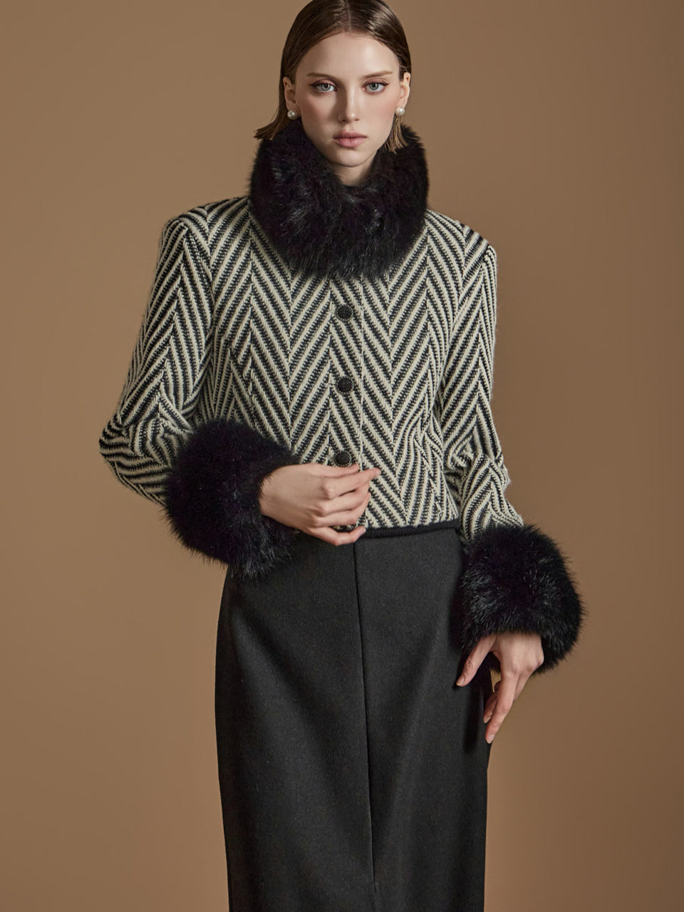 J2517 ヘリンボーンファージャケット