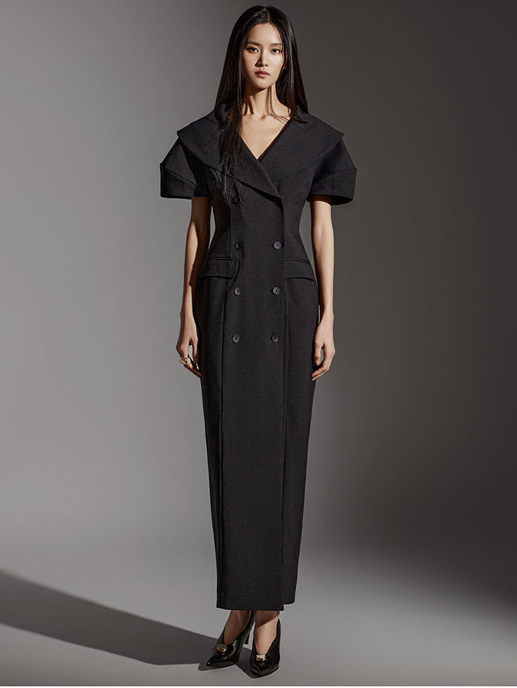 D9469 披肩领连衣裙