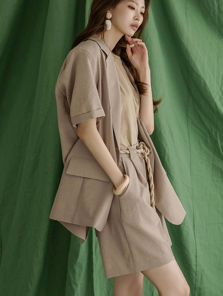 TP1251 バックボタンジャケット ツーピースセット