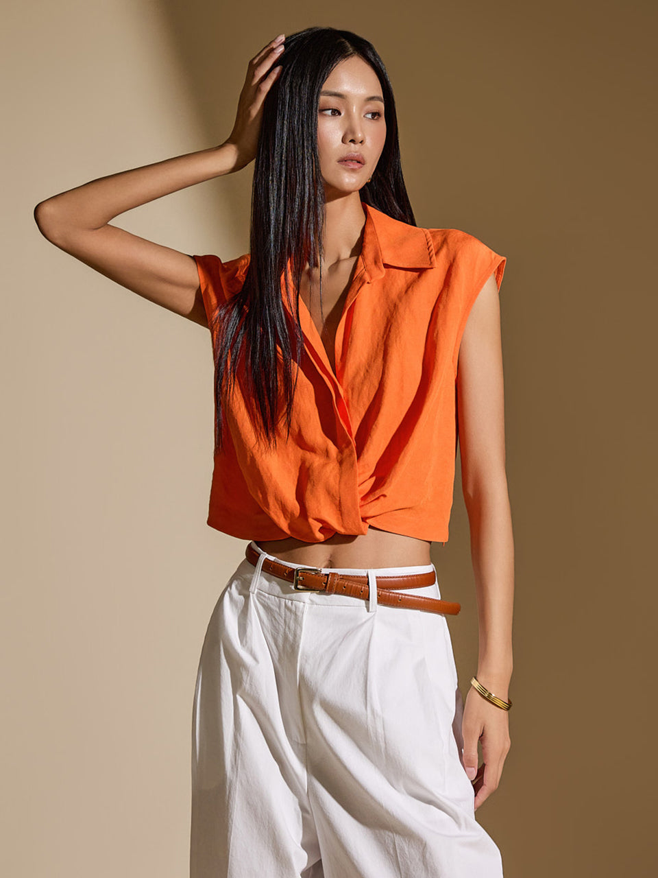 S657 亚麻扭纹衬衫