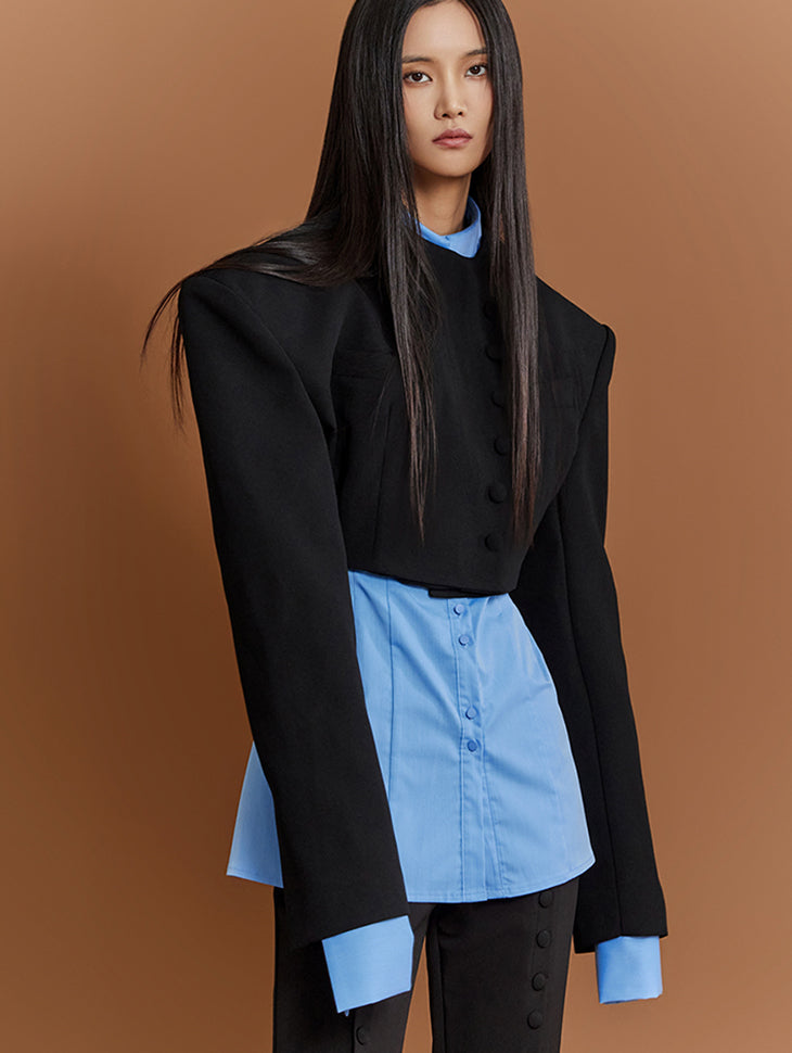 J9260 宽肩单件短款夹克