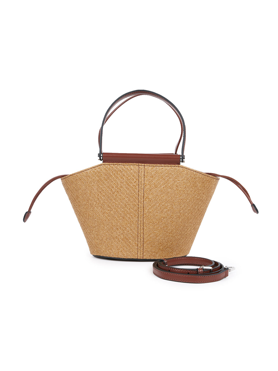 A-1578 Rattan Leather Handle bag