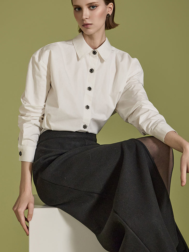 S700 ジュエリーボタンシャツ