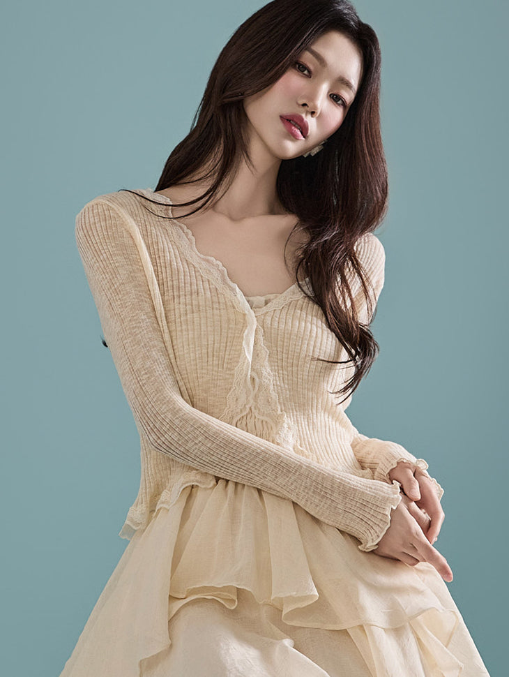 J2321 Frill Cardigan