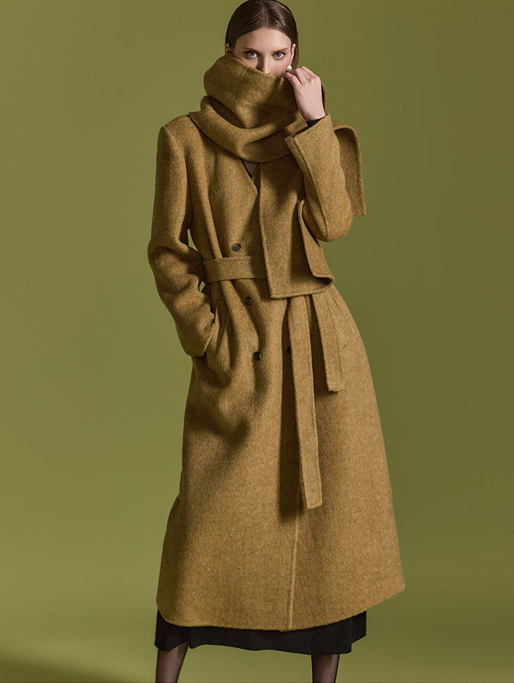 J2600 マフラー付きウールコート