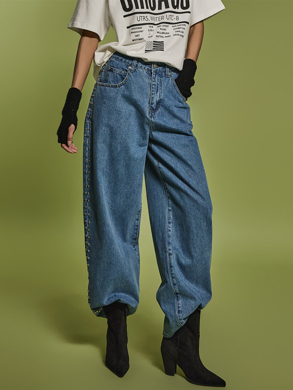 PJ549 スタッズジーンズ*Lサイズ追加版*