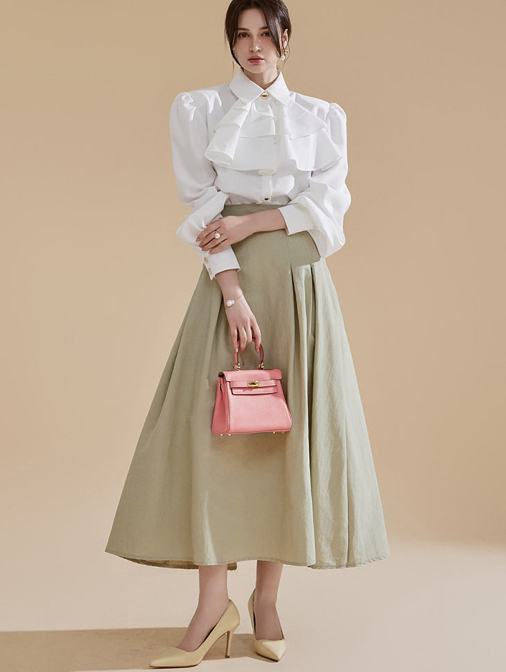 SK2673 Pintuck Flared Skirt