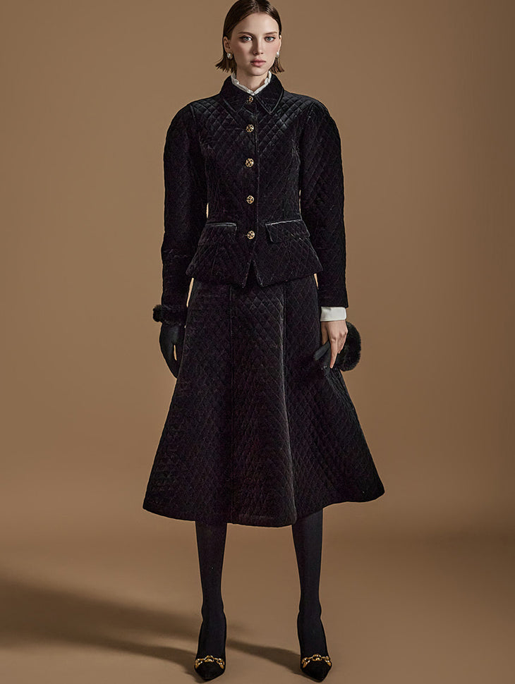 TP1487 ベルベットジャケットスカートセット