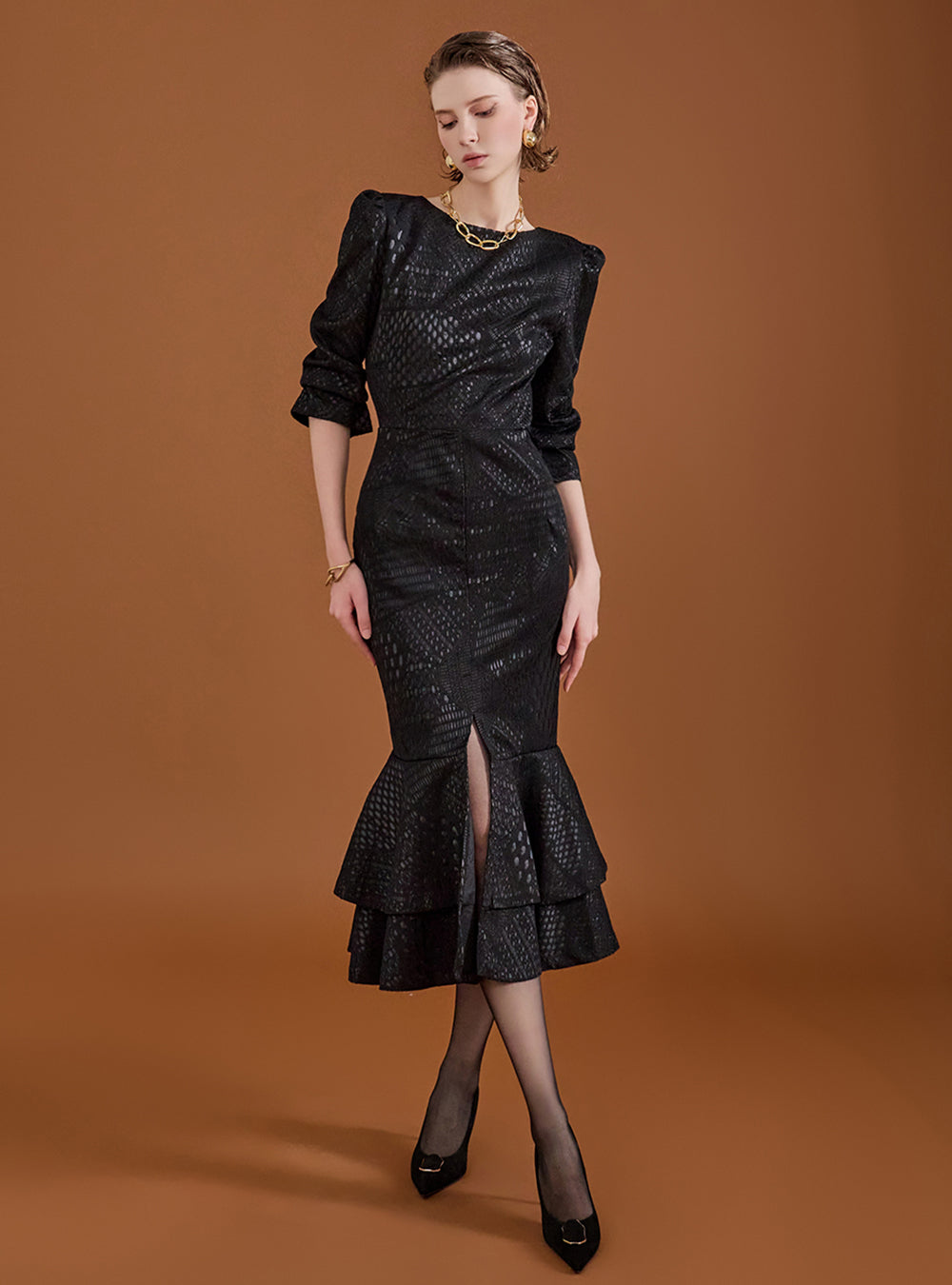 D4803 蕾丝美人鱼裙