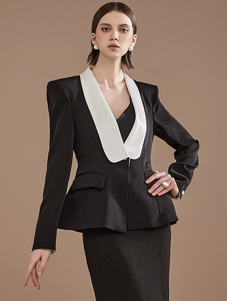 J2217 Shawl Collar Single Jacket