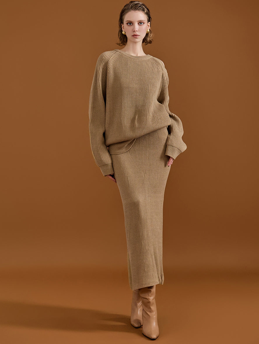 D4351 针织裙两件套