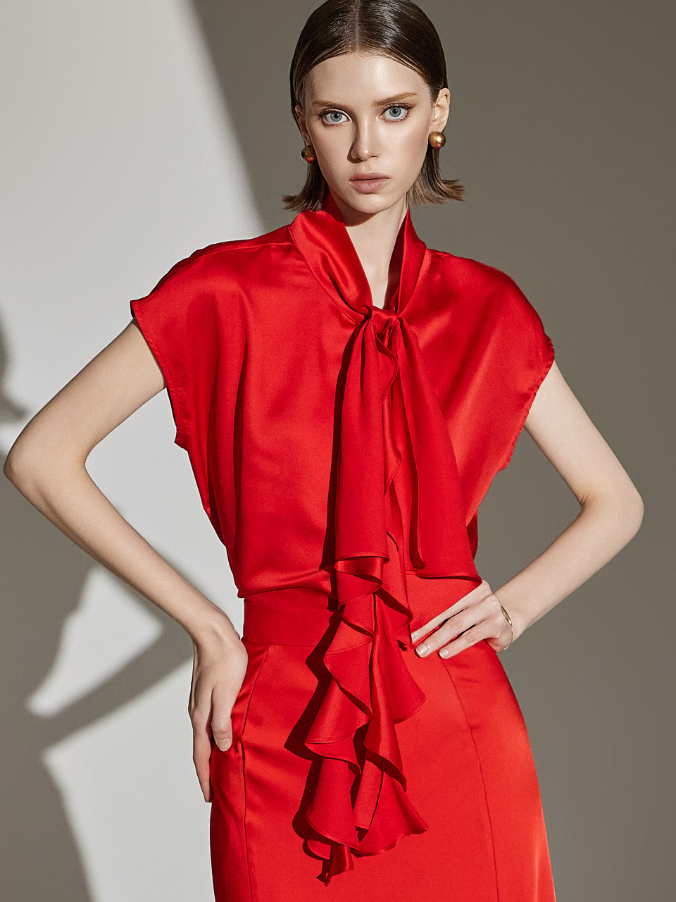 B2837 スカーフブラウス