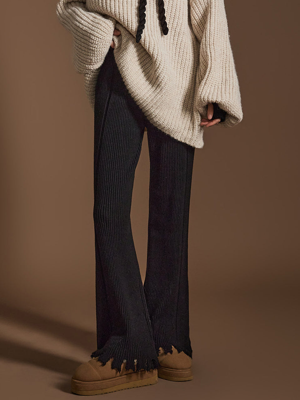 P3335 复古针织裤