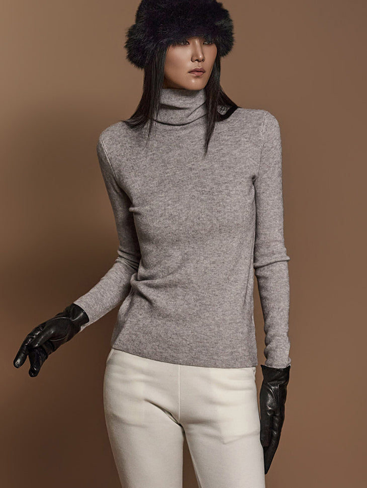 E3654 リブニットトップス