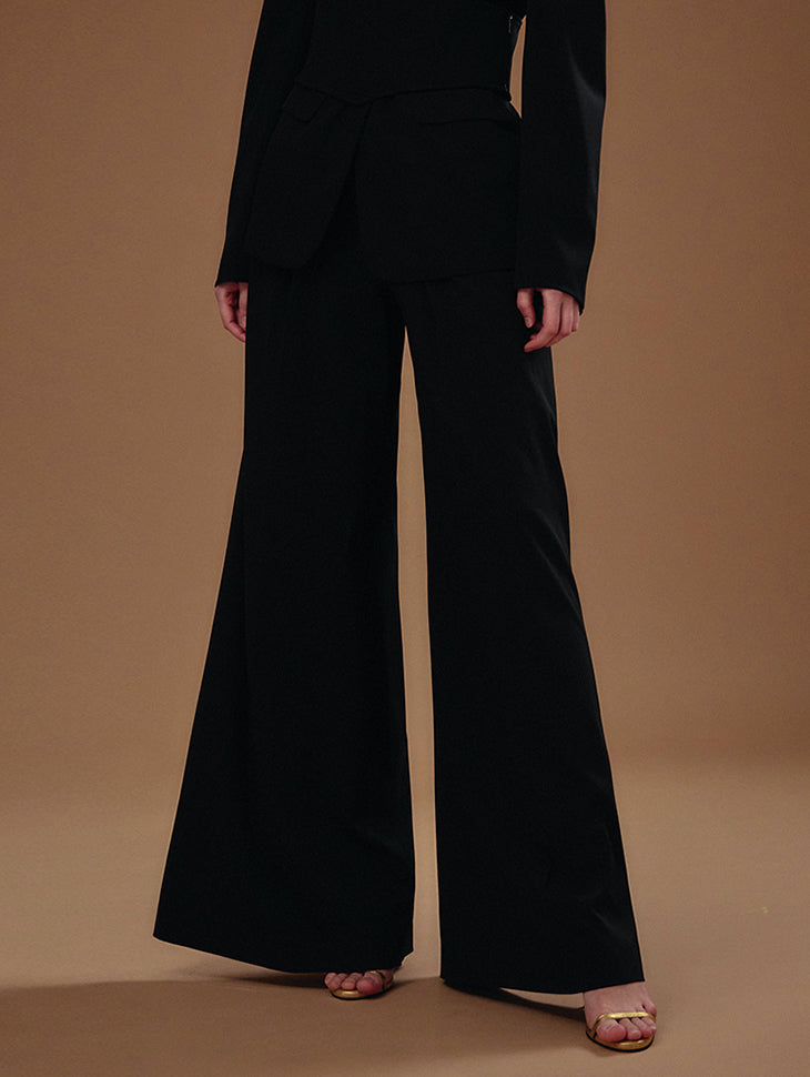 MBDP001 ハイウエストピンタックワイドマキシスラックス