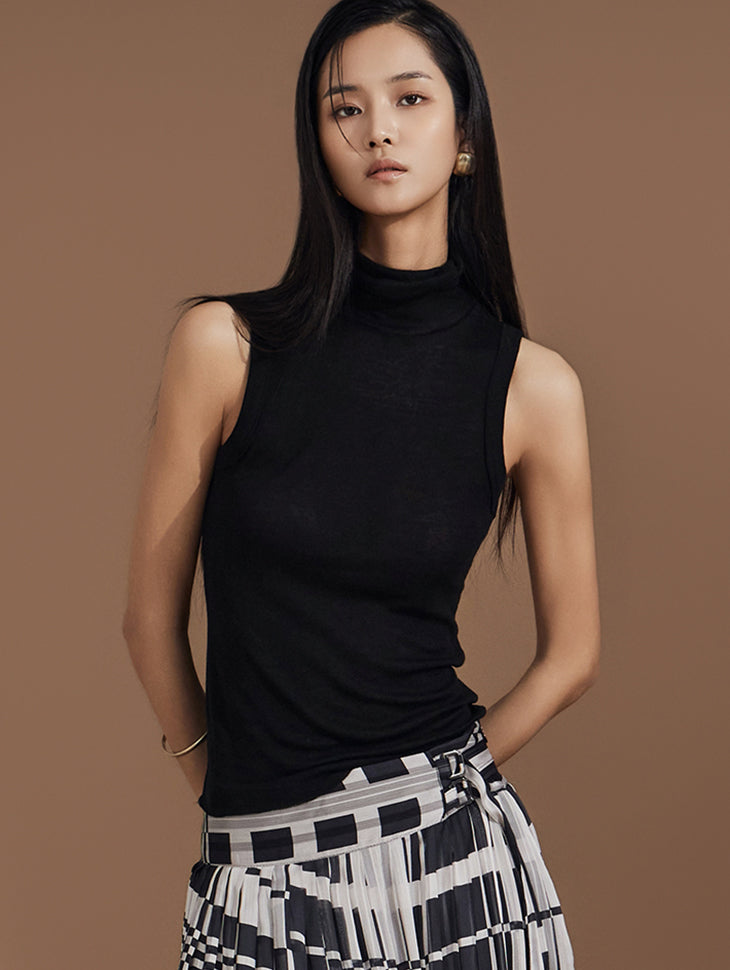 E3349 モックネック ノースリーブ クールトップ