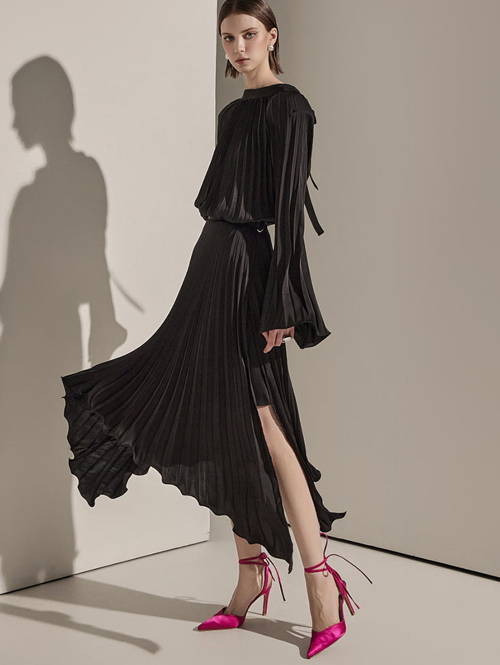 SK2675 プリーツワープアンバランススカート