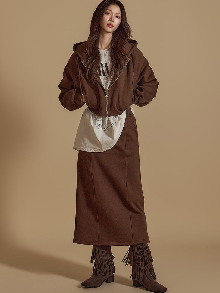 TP2022 拉链连帽裙套装