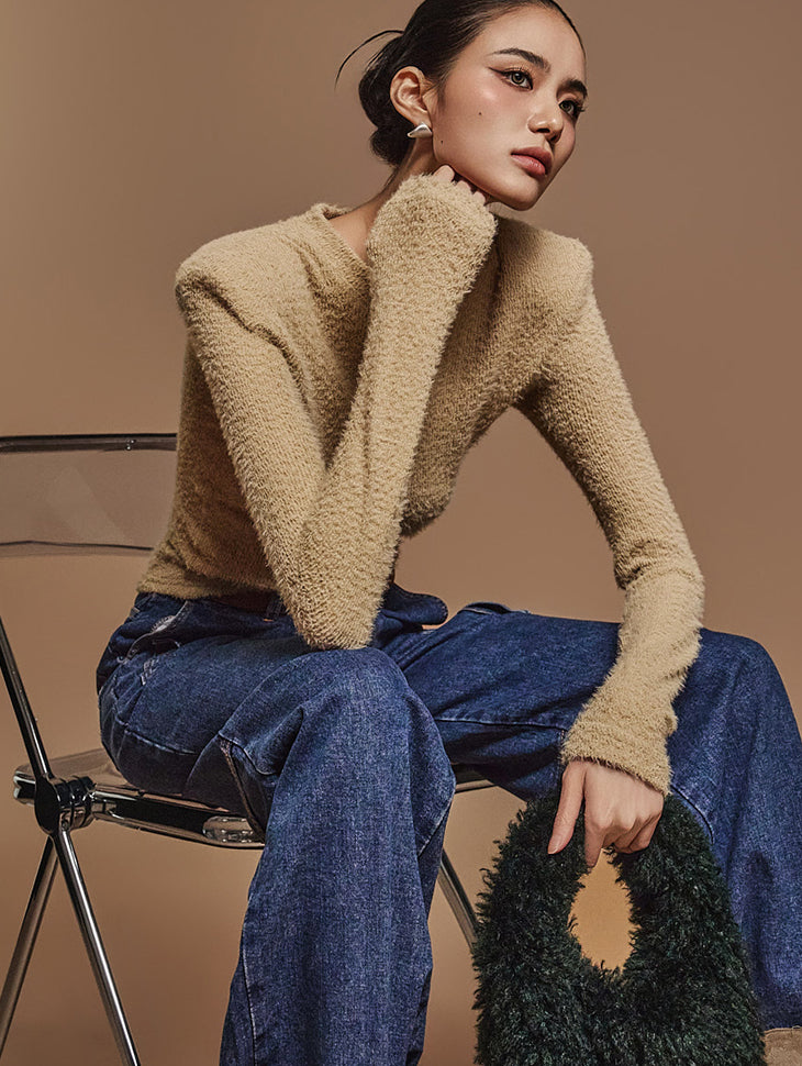 E3618 ブークレショルダーパッドトップ