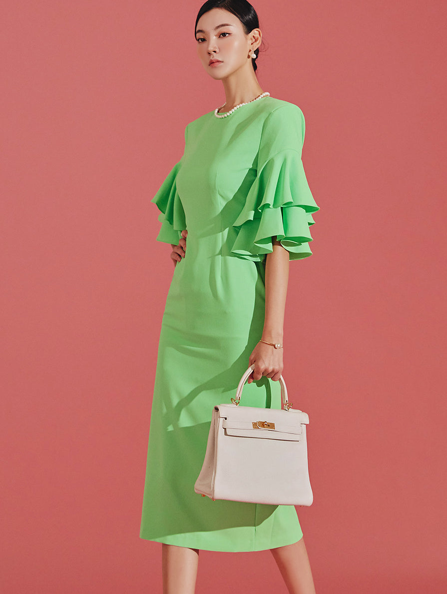 D4670 ダブルフリルドレス